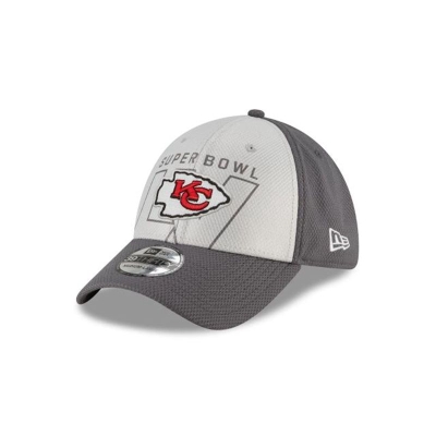 Grey Kansas City Chiefs Hat - New Era NFL Super Bowl LV 39THIRTY Stretch Fit Caps USA2761593